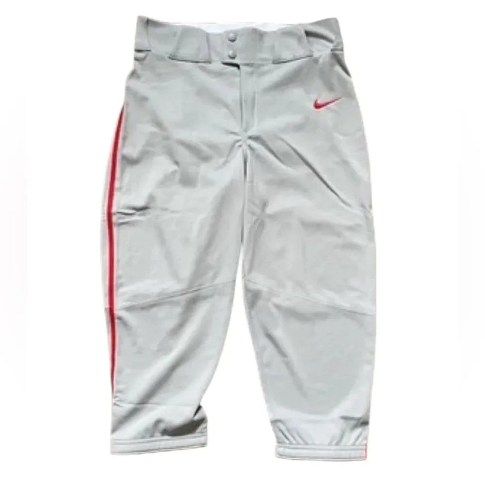 Nike Men's Grey Vapor Select Red Piped‎ KNICKER Baseball Pants New SZ S Small